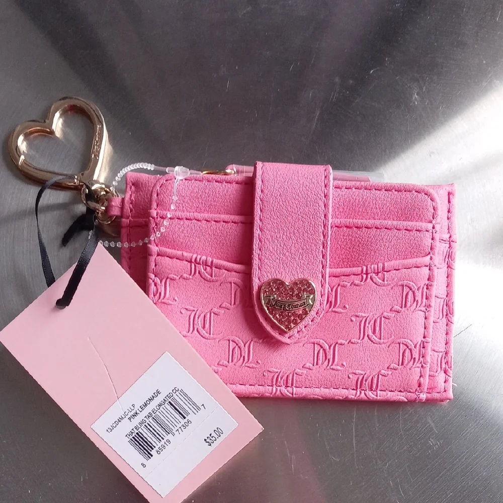 Juicy Couture Pink Card Holder with Heart Charm - Picture 3 of 9